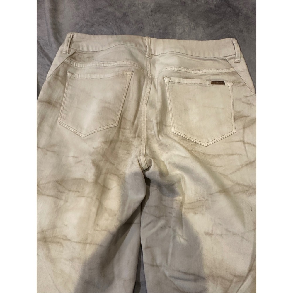 Chicos So Slimming Marble Tie Dye Slim Leg Jeans Cream Tan Womens Size 0.5 S - Picture 9 of 10